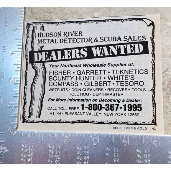 Hudson River Metal Detector Scuba Sales Print Ad Vintage 80s Pleasant Valley NY - Picture 2 of 6